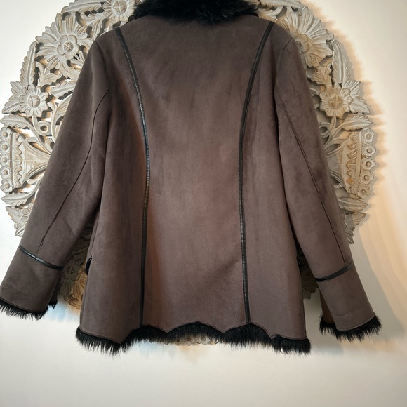 Mob Wife Novelti Faux Suede/Fur Penny Lane Coat – Size Large - Picture 3 of 8